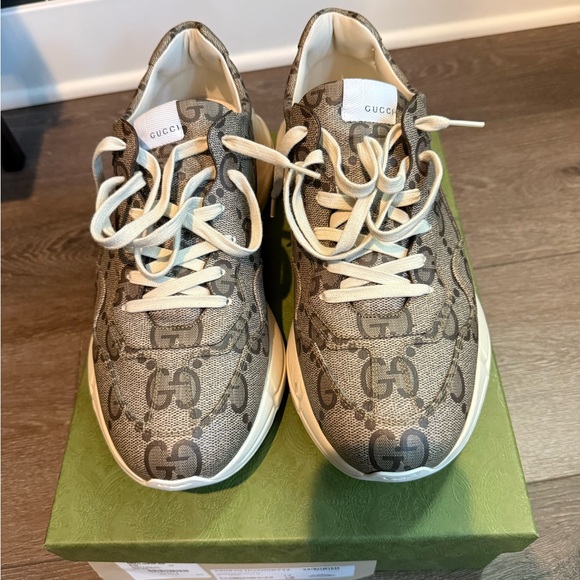 Gucci 100 Rhyton Sneaker 'Beige Monogram'  Men’s size 14 - Picture 1 of 6